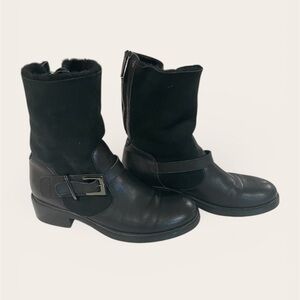 Aquatalia Black Leather Ankle Boots
